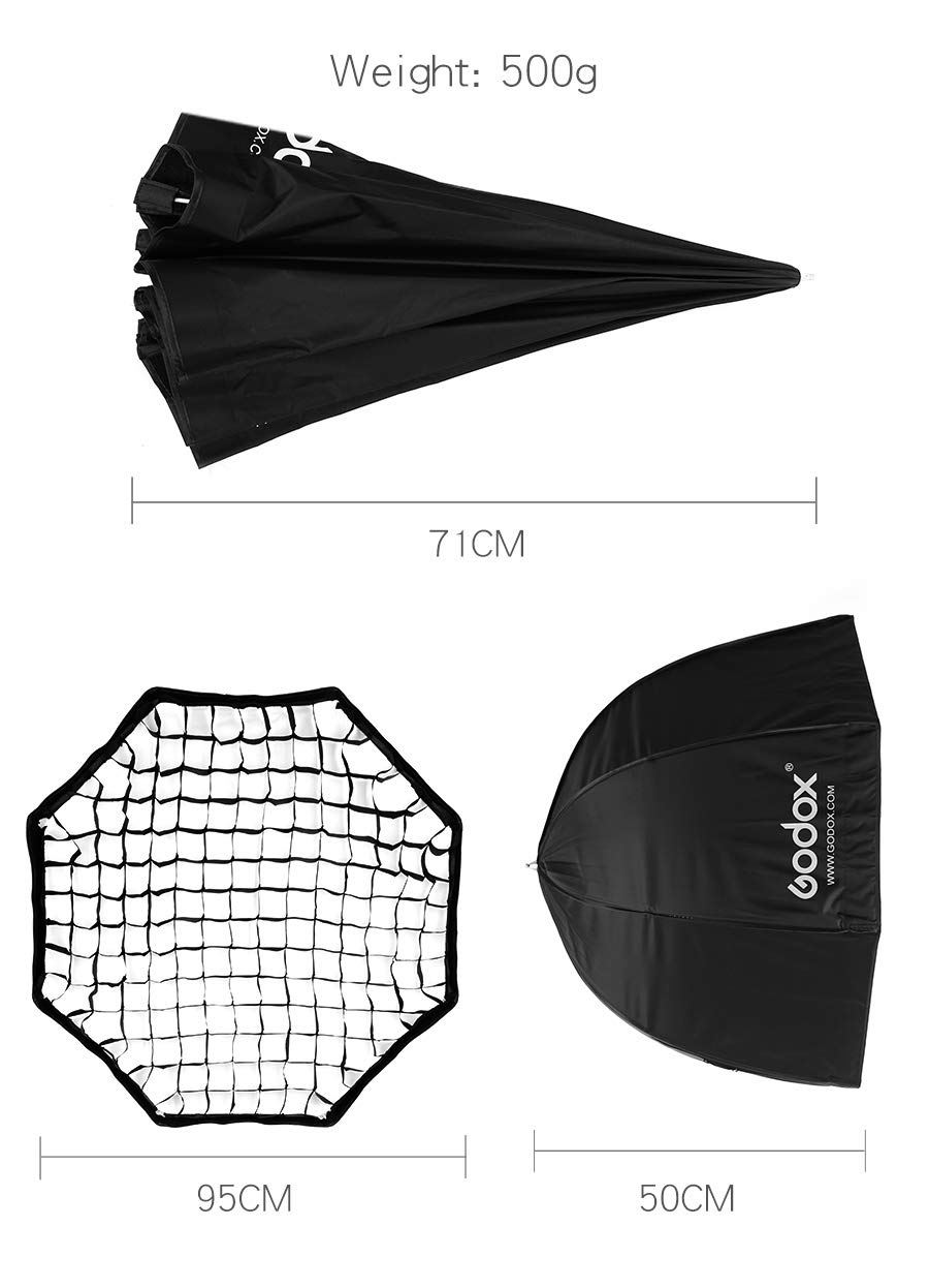 Amazon | Godox 95cm 37.5インチアンブレラ八角形ソフトボックス